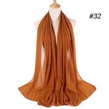 Load image into Gallery viewer, New Long Solid Colorful Soft Chiffon Hijab Elegant Scarf Wrap Lightweight Islamic Head Wear Escharpe Shawls Headband Stole Muslim Hijabs Wrap Headscarf Scarves Colors For Women