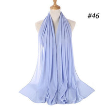 Load image into Gallery viewer, New Long Solid Colorful Soft Chiffon Hijab Elegant Scarf Wrap Lightweight Islamic Head Wear Escharpe Shawls Headband Stole Muslim Hijabs Wrap Headscarf Scarves Colors For Women