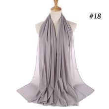 Load image into Gallery viewer, New Long Solid Colorful Soft Chiffon Hijab Elegant Scarf Wrap Lightweight Islamic Head Wear Escharpe Shawls Headband Stole Muslim Hijabs Wrap Headscarf Scarves Colors For Women