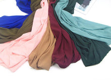 Load image into Gallery viewer, New Long Solid Colorful Soft Chiffon Hijab Elegant Scarf Wrap Lightweight Islamic Head Wear Escharpe Shawls Headband Stole Muslim Hijabs Wrap Headscarf Scarves Colors For Women