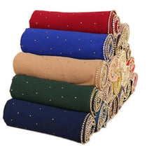 Load image into Gallery viewer, New Luxurious Gold Chiffon Head Scarf Solid Soft Long Muslim Scarves For Women Hijab Musulman Female Shawl and Wrap