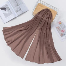 Load image into Gallery viewer, New Luxurious Gold Chiffon Head Scarf Solid Soft Long Muslim Scarves For Women Hijab Musulman Female Shawl and Wrap