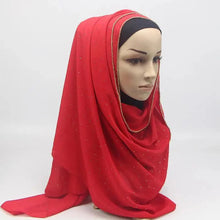 Load image into Gallery viewer, New Luxurious Gold Chiffon Head Scarf Solid Soft Long Muslim Scarves For Women Hijab Musulman Female Shawl and Wrap