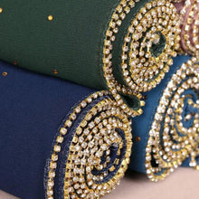 Load image into Gallery viewer, New Luxurious Gold Chiffon Head Scarf Solid Soft Long Muslim Scarves For Women Hijab Musulman Female Shawl and Wrap