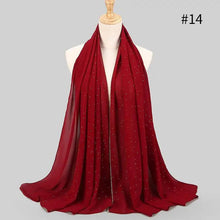 Load image into Gallery viewer, New Luxurious Gold Chiffon Head Scarf Solid Soft Long Muslim Scarves For Women Hijab Musulman Female Shawl and Wrap