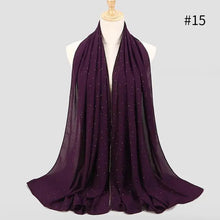 Load image into Gallery viewer, New Luxurious Gold Chiffon Head Scarf Solid Soft Long Muslim Scarves For Women Hijab Musulman Female Shawl and Wrap