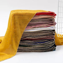 Load image into Gallery viewer, New Luxurious Gold Chiffon Head Scarf Solid Soft Long Muslim Scarves For Women Hijab Musulman Female Shawl and Wrap