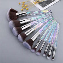 Load image into Gallery viewer, New Luxury Cosmic Color New Luxury Crystal Makeup Brushes Powder Foundation Eyeshadow Eyebrow Cosmetics for Face Fan Make Up Brush Set