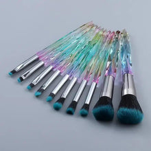 Load image into Gallery viewer, New Luxury Cosmic Color New Luxury Crystal Makeup Brushes Powder Foundation Eyeshadow Eyebrow Cosmetics for Face Fan Make Up Brush Set