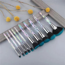 Load image into Gallery viewer, New Luxury Cosmic Color New Luxury Crystal Makeup Brushes Powder Foundation Eyeshadow Eyebrow Cosmetics for Face Fan Make Up Brush Set