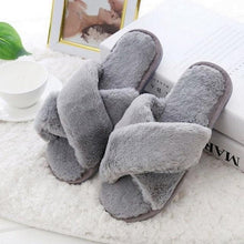 Load image into Gallery viewer, New Luxury Fluffy Slippers Indoor Warm Furry Fur Flip Flops Women Amazing Plush Slides Shoes Warm Comfortable Fuzzy Furry Slippers Indoor Cozy Memory Foam Anti-Slip Flip Flops