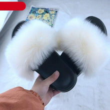 Load image into Gallery viewer, New Luxury Fluffy Slippers Indoor Warm Furry Fur Flip Flops Women Amazing Plush Slides Shoes Warm Comfortable Fuzzy Furry Slippers Indoor Cozy Memory Foam Anti-Slip Flip Flops