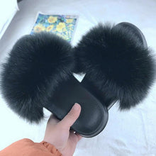 Load image into Gallery viewer, New Luxury Fluffy Slippers Indoor Warm Furry Fur Flip Flops Women Amazing Plush Slides Shoes Warm Comfortable Fuzzy Furry Slippers Indoor Cozy Memory Foam Anti-Slip Flip Flops