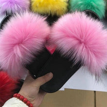 Load image into Gallery viewer, New Luxury Fluffy Slippers Indoor Warm Furry Fur Flip Flops Women Amazing Plush Slides Shoes Warm Comfortable Fuzzy Furry Slippers Indoor Cozy Memory Foam Anti-Slip Flip Flops