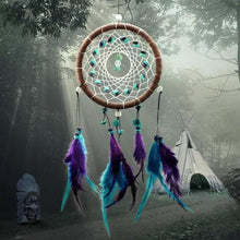Load image into Gallery viewer, New Luxury Original Silver Gray Dream Catcher 2 Ring Feather Hanging Art Gifts To Bestie Friends Creative Valentine's Day Gifts