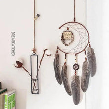 Load image into Gallery viewer, New Luxury Original Silver Gray Dream Catcher 2 Ring Feather Hanging Art Gifts To Bestie Friends Creative Valentine's Day Gifts