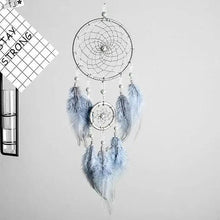 Load image into Gallery viewer, New Luxury Original Silver Gray Dream Catcher 2 Ring Feather Hanging Art Gifts To Bestie Friends Creative Valentine's Day Gifts