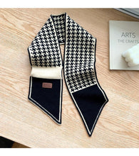 Load image into Gallery viewer, New Luxury Winter Long Plaid Brand Knitted Lightweight Neckerchief Collar Scarf Elegant Escharpe Scarf Skinny Small Scarf Female Neckerchief Scarf For Women