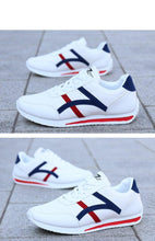 Load image into Gallery viewer, New Men's Fashion Leather Non-Slip White Casual Sports Round Toe Low-Top Comfortable Running High Quality Mens Casual Flat Footwear Classic White Mens Fashion Walking Sneakers