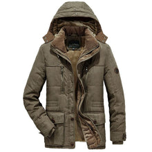 Load image into Gallery viewer, New Men's Thick Warm Waterproof Jacket Hooded Men Outdoor Jacket Men's Thick Casual Hooded Solid Color Outdoor Jacket Winter Cotton Jacket Men's Jacket With Multi-Pockets
