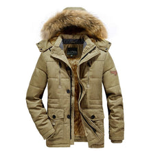 Load image into Gallery viewer, New Men's Thick Warm Waterproof Jacket Hooded Men Outdoor Jacket Men's Thick Casual Hooded Solid Color Outdoor Jacket Winter Cotton Jacket Men's Jacket With Multi-Pockets