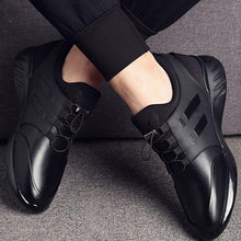 Load image into Gallery viewer, New Mens Casual Leather Lace Up Sneakers Solid Color Breathable Business Mens Fashion Leather Dress Sneakers Flexible Business Casual Non-Slip Shoes For Men