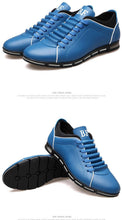 Load image into Gallery viewer, New Mens Leather Casual Sneakers Fashion Solid Leather Shoes Business Sport Flat Round Toe Fashion Sneakers Dress Shoes For Men Walking Business Office Driving Comfort Loafers