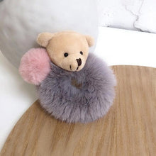 Load image into Gallery viewer, New Mink Fur Hair Rope Scrunchie Women Accessory Flurry Headband Hair Ties Elastic Fashion Hair Ring Women's Wristband Scrunchie Hairband Pom Pom Hair Tie Ring