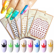 Load image into Gallery viewer, New Mixed Acrylic Stickers Manicure Decoration Weed Leaf Designs Nail Accessories Nail Art Decals Water Transfer Nail Decals Sticker For Pretty Girl Self-Adhesive Nail Decals Designer Nail Stickers for Acrylic