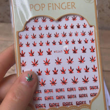 Load image into Gallery viewer, New Mixed Acrylic Stickers Manicure Decoration Weed Leaf Designs Nail Accessories Nail Art Decals Water Transfer Nail Decals Sticker For Pretty Girl Self-Adhesive Nail Decals Designer Nail Stickers for Acrylic