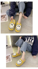 Load image into Gallery viewer, New Pink Smiley Face Slippers Women Smile Slippers Happy Face Slippers Retro Smiley Face Soft Plush Comfy Warm Slip-on Slippers Fluffy Fur Lined Mens Cute Home Sandals Winter Indoor House Slippers