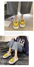 Load image into Gallery viewer, New Pink Smiley Face Slippers Women Smile Slippers Happy Face Slippers Retro Smiley Face Soft Plush Comfy Warm Slip-on Slippers Fluffy Fur Lined Mens Cute Home Sandals Winter Indoor House Slippers