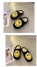 Load image into Gallery viewer, New Pink Smiley Face Slippers Women Smile Slippers Happy Face Slippers Retro Smiley Face Soft Plush Comfy Warm Slip-on Slippers Fluffy Fur Lined Mens Cute Home Sandals Winter Indoor House Slippers