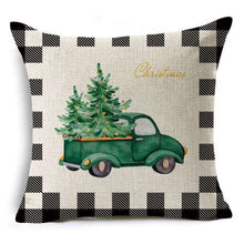 Load image into Gallery viewer, New Plaid Christmas Linen Pillowcase Xmas Series Cushion Cover Case Pillow Custom Square Pillowcase Cushion Cover Thrown Linen Pillowcase Christmas Gift 45X45CM