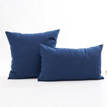Load image into Gallery viewer, New Plaid Striped Polyester Cotton Cushion Cover Pillow Case Navy Blue Pillow Cover Cushion Cover Solid Navy Blue Striped Design Chair Sofa Home Decor Throw Pillow Cover