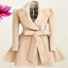 Load image into Gallery viewer, New Popular Women's Woolen Windbreaker Overcoat Jacket Coats Red XL Autumn And Winter Long Windbreaker Overcoat Fashionable Coat Jacket