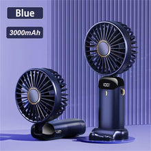 Load image into Gallery viewer, New Portable Digital Display Handheld Fan Office Desktop Multifunctional Folding Headed Small Electric Fan Foldable Mini Desk Fan with Led Digital Display 5 Speeds Multi-Functional Fan for Outdoor Indoor