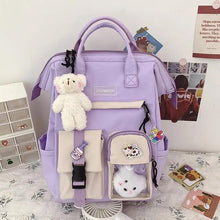 Load image into Gallery viewer, New Purple Waterproof Candy Colors Backpack For Women And Girls Fancy High School Bags for Teenage Girl Cute Travel Bag