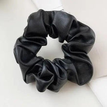 Load image into Gallery viewer, New Red PU Leather Hair Tie Autumn Large Girls Winter Comfortable Ponytail Hair Bands Strong Elastic Grip Women Hair Accessories