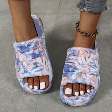 Load image into Gallery viewer, New Shallow Flats Slippers Warm Women Casual Winter Short Plush Home Cotton Fashion Dress Flip Flops Open Toe Slide Slippers Cozy Memory Foam House Shoes