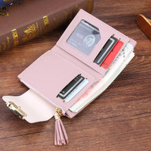 Load image into Gallery viewer, New Short PU Leather Clutch Bags Card Holder Wallet And Small Coin Purse for Women And Girls