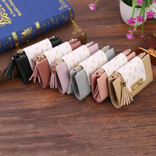 Load image into Gallery viewer, New Short PU Leather Clutch Bags Card Holder Wallet And Small Coin Purse for Women And Girls