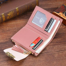 Load image into Gallery viewer, New Short PU Leather Clutch Bags Card Holder Wallet And Small Coin Purse for Women And Girls