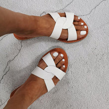 Load image into Gallery viewer, New Slides Women Summer Slippers Outdoor Summer Beach Shoes Fashion Slip-On Woman Slippers Leather Sandals Women's Flip Flops Leather Slide Beach Pool Slipper Sandals