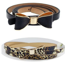 Load image into Gallery viewer, New Slim PU Leather Fashion Bow Waist Belt For Women Casual Dress Retro Design Women Waistband