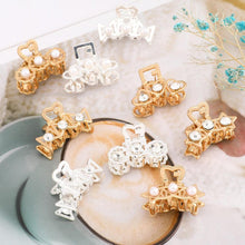 Load image into Gallery viewer, New Small Pearl Hair Claw Rhinestone For Women Hairpins Girls Clamps Hair Crab Clips Metal Hair Accessories Headdress Fashion Hairgrips Band Accessories For Party
