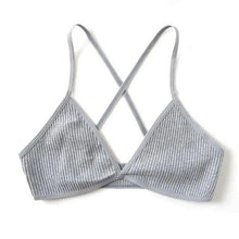 Load image into Gallery viewer, New Soft Comfortable Cotton Bras For Women Thin French Style Bras Deep V Triangle Cup Cross Beauty Back Bra Small size
