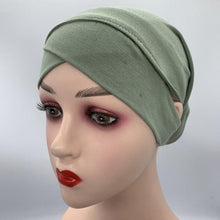 Load image into Gallery viewer, NEW Soft Cotton Hijab Breathable Turban Tie Under Scarf Elegant Ear Hole Stretch Inner Hijabs Lightweight Turban Round Front Under Hijab Caps Female Turban Bonnet
