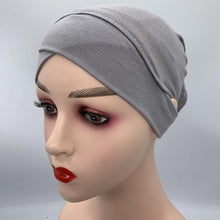 Load image into Gallery viewer, NEW Soft Cotton Hijab Breathable Turban Tie Under Scarf Elegant Ear Hole Stretch Inner Hijabs Lightweight Turban Round Front Under Hijab Caps Female Turban Bonnet