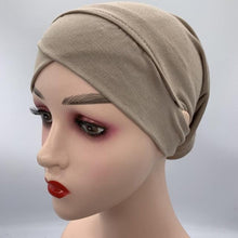 Load image into Gallery viewer, NEW Soft Cotton Hijab Breathable Turban Tie Under Scarf Elegant Ear Hole Stretch Inner Hijabs Lightweight Turban Round Front Under Hijab Caps Female Turban Bonnet